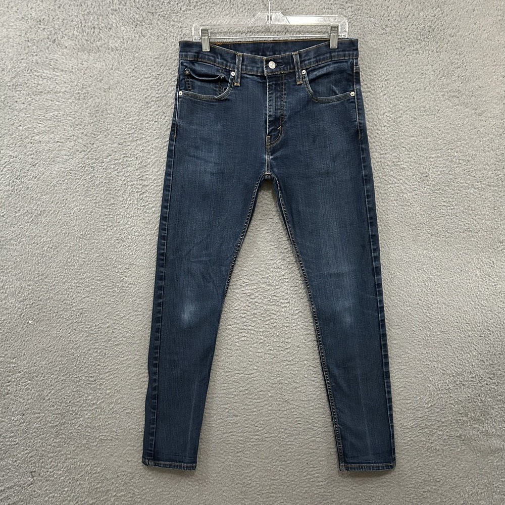 Levis Jeans Mens 32x34 Blue Denim 512 Slim Fit Tapered Leg Dark Wash Stretch